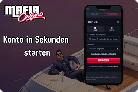 Mafia Casino Konto erstellen und einloggen